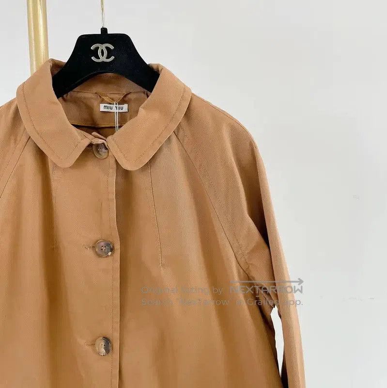 Miu Miu Miu Miu Women's Gray Cotton Jacket for Spring . Size L / US 10 / IT 46 - 3 Thumbnail