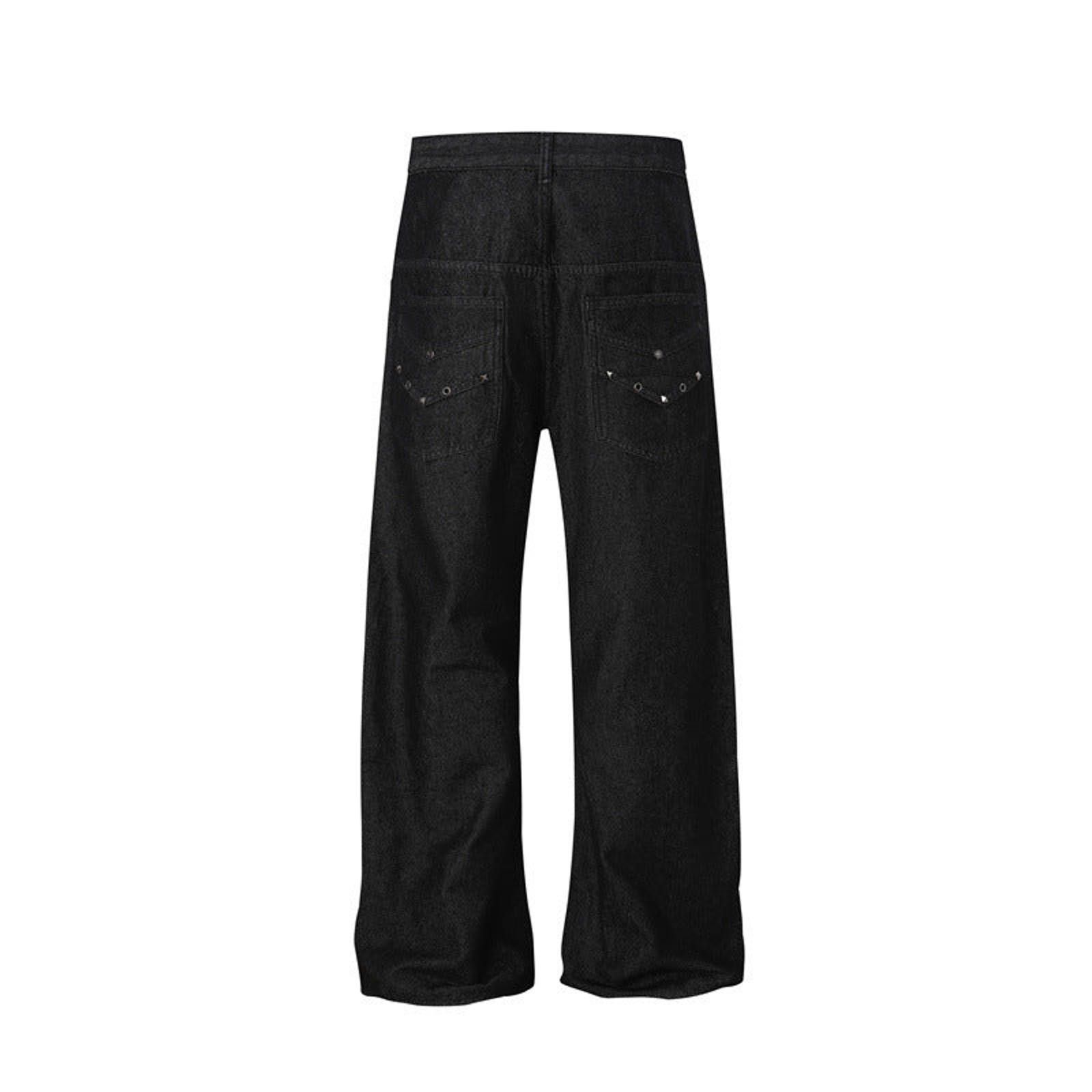 Vintage Stud-Detail Patchwork Wide-Leg Tapered Pants Size US 30 / EU 46 - 2 Thumbnail