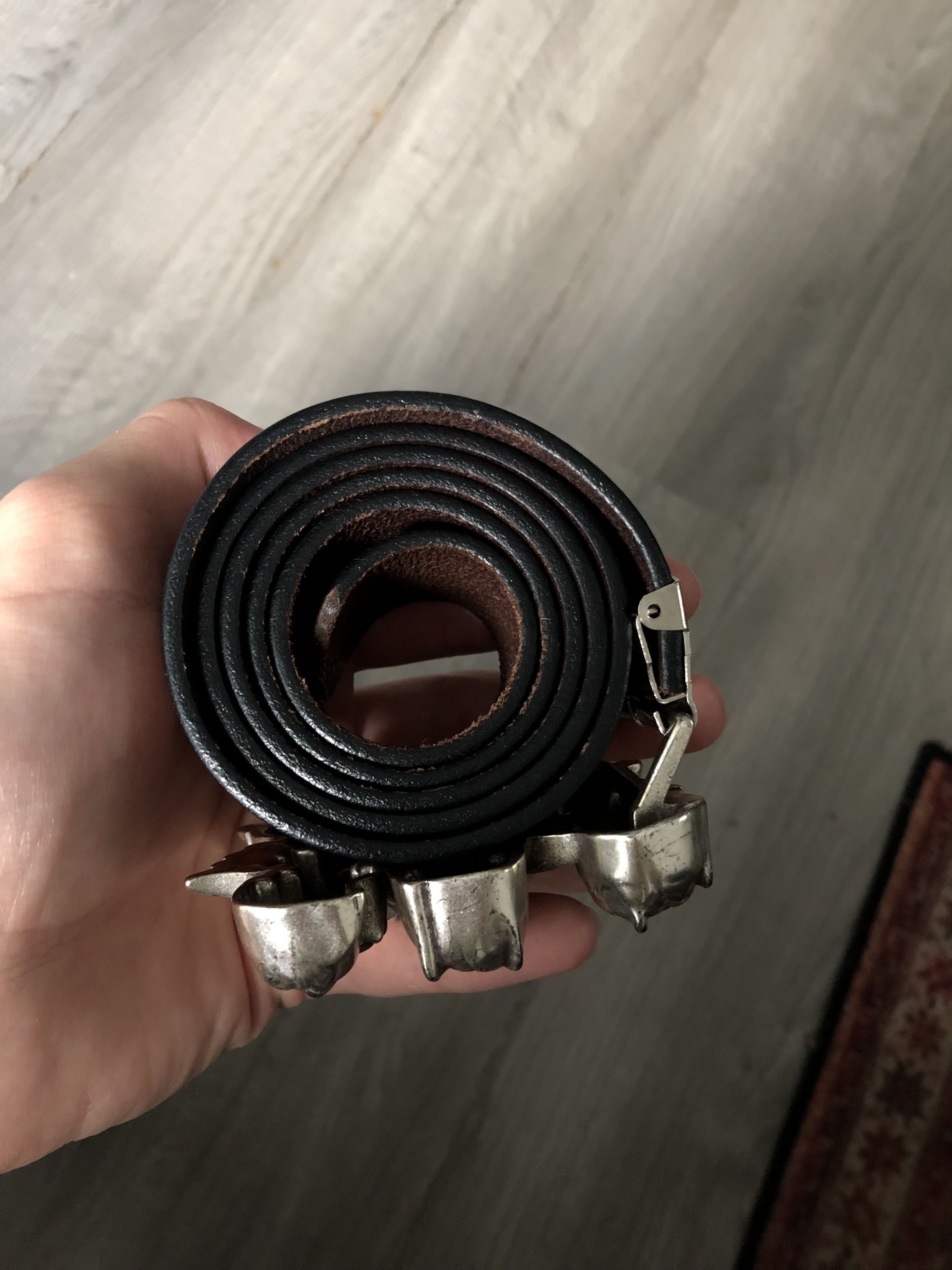 Vintage Leather Belt with Angels Size ONE SIZE - 2 Thumbnail