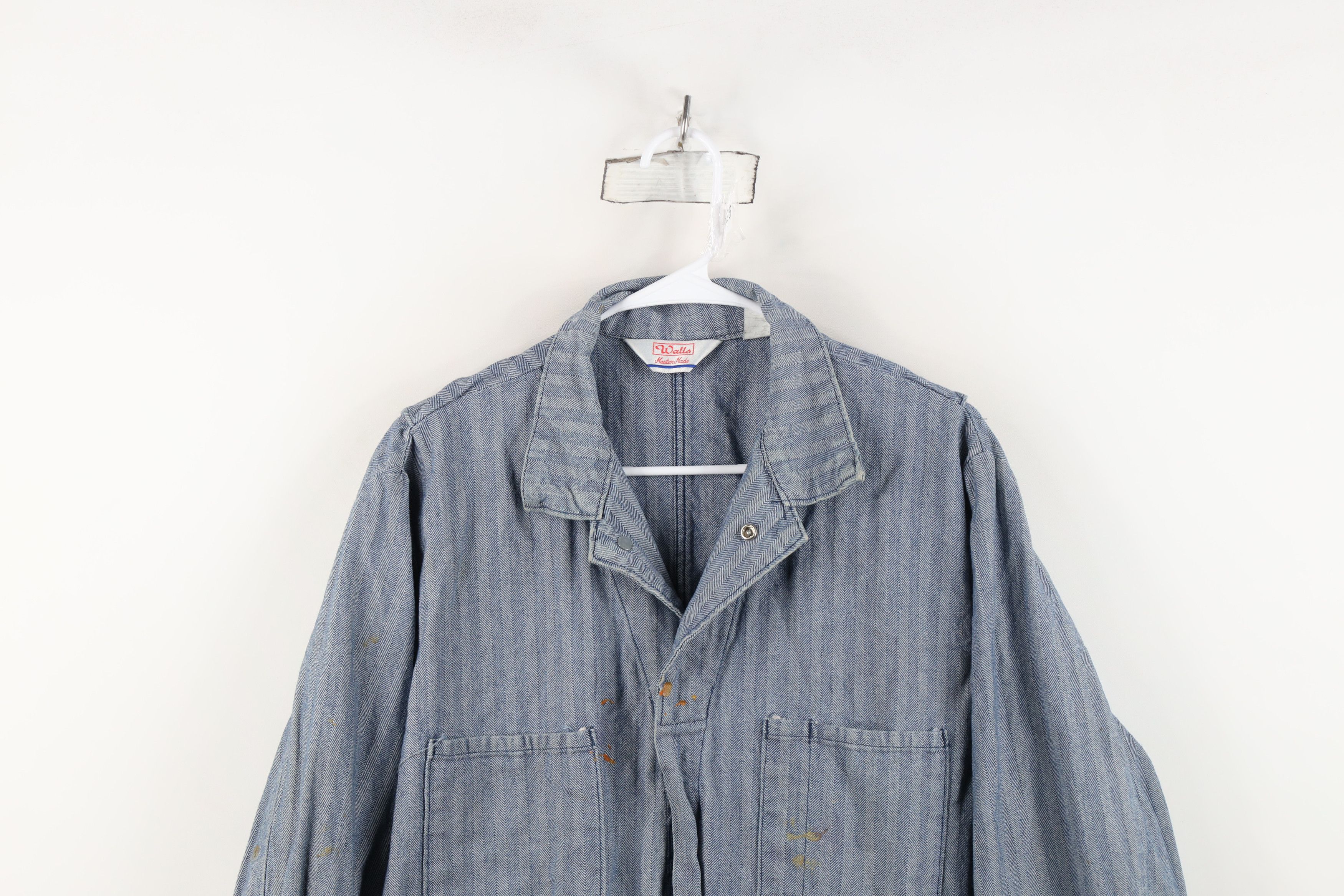 Walls Vintage 70s 80s Walls HBT Herringbone Twill Coveralls Bibs Size US 36 / EU 52 - 2 Thumbnail