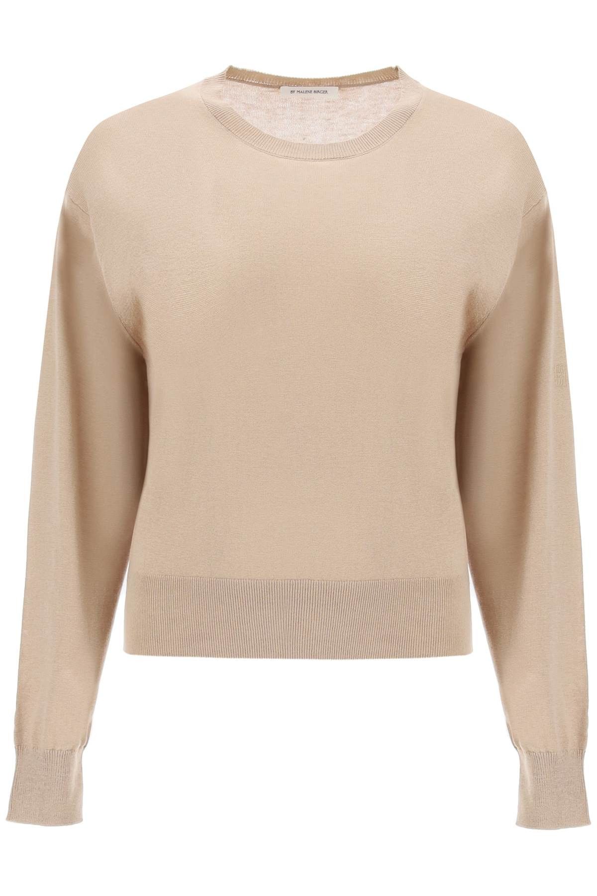 image of By Malene Birger Wool And Silk Blend Pullover Sweater By in Beige, Women's (Size Medium)