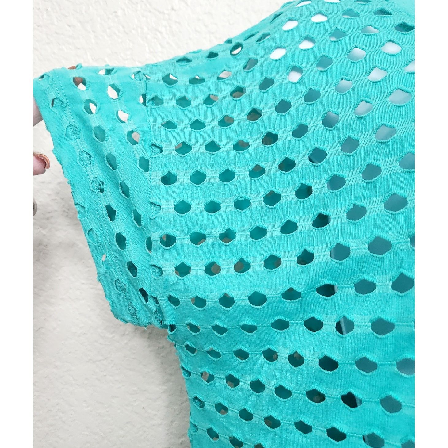 Other Cato Teal Round Neck Short Cap Sleeves Shell Top Large Size L / US 10 / IT 46 - 3 Thumbnail