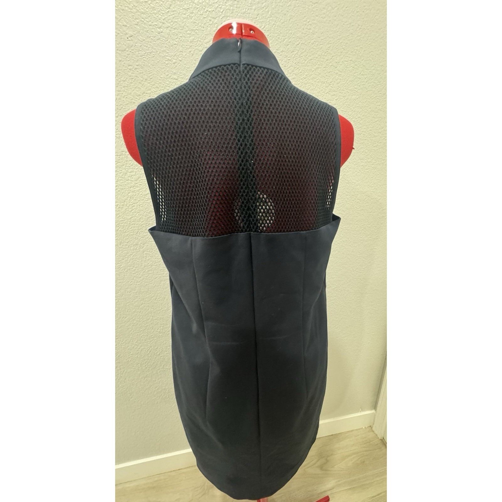 Akris Akris Punto Size 12 Navy Blue Back Zip Office/career Dress Size XL / US 12-14 / IT 48-50 - 2 Thumbnail