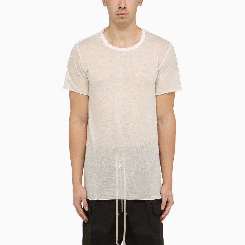 image of Rick Owens White Cotton Crew-Neck T-Shirt in Grey, Men's (Size Medium)