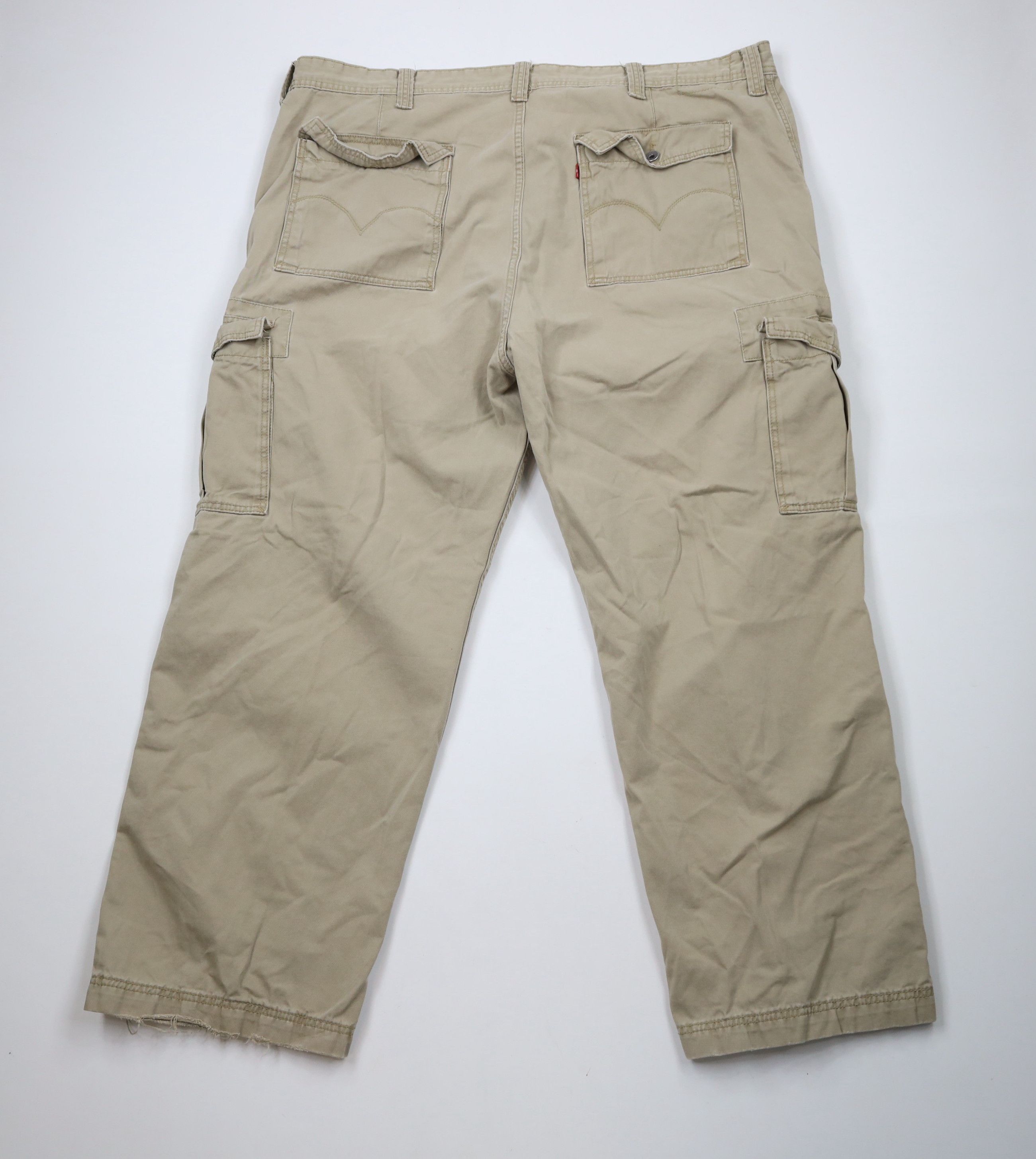 Levi's × Vintage Vintage Y2K Levis Loose Straight Wide Leg Cargo Pants Beige Size US 44 / EU 60 - 11 Thumbnail
