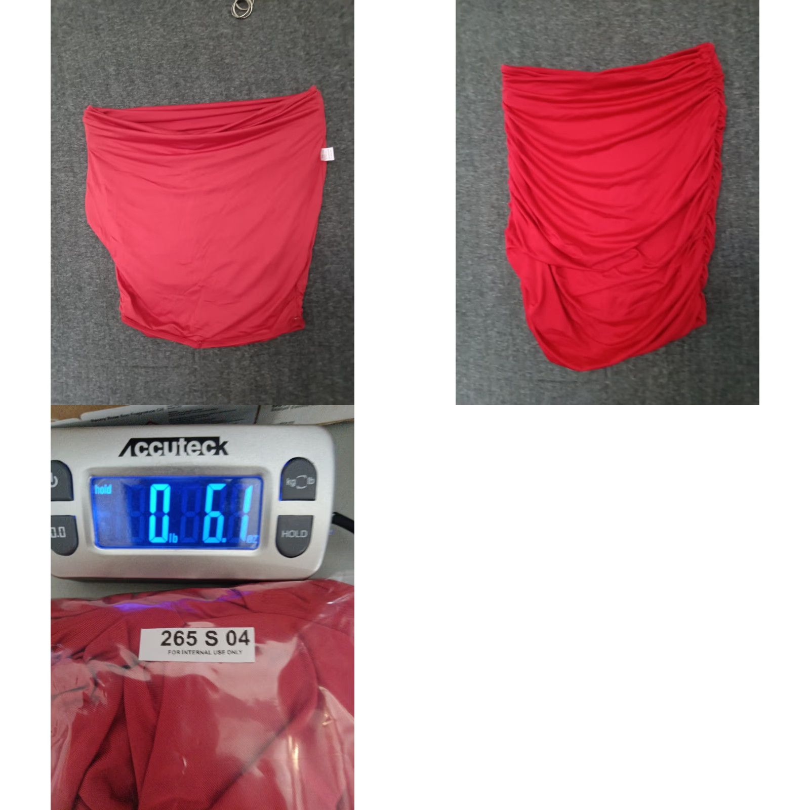 Vintage VINTAGE Small Red Ruched Women's Form Fitting Sexy Mini Skirt Lined Size 32" / US 10 / IT 46 - 8 Thumbnail