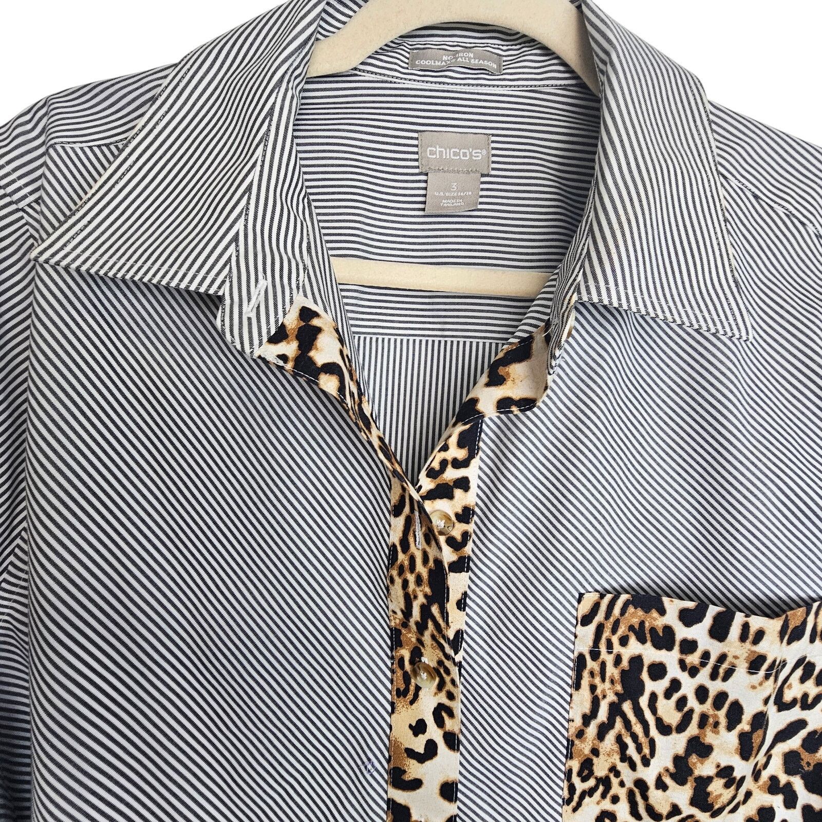 Chicos Chicos Tunic Top Coolmax All Season Striped Leopard 16/18 Size XXL / US 16-18 / IT 52-54 - 2 Thumbnail