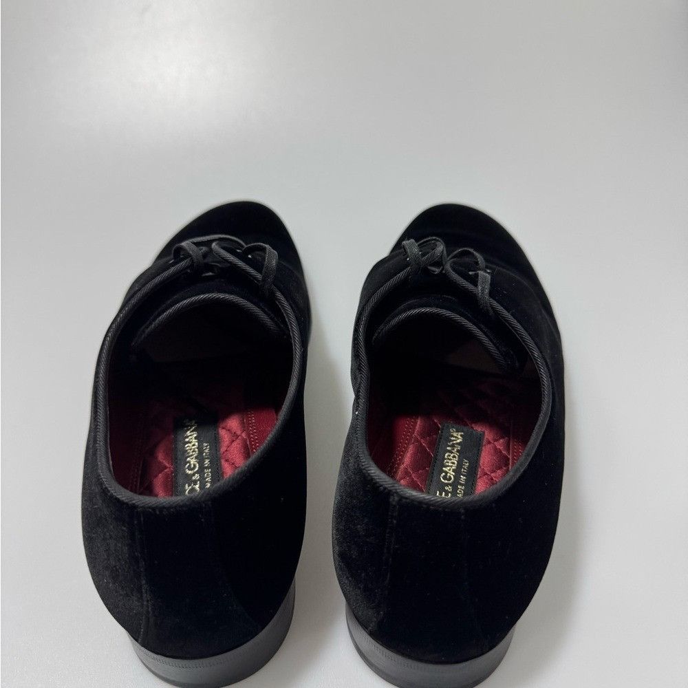 Dolce & Gabbana Dolce & Gabbana Velvet Derby Lace-Up Shoes Black Men’s Size Size US 7.5 / EU 40-41 - 4 Thumbnail
