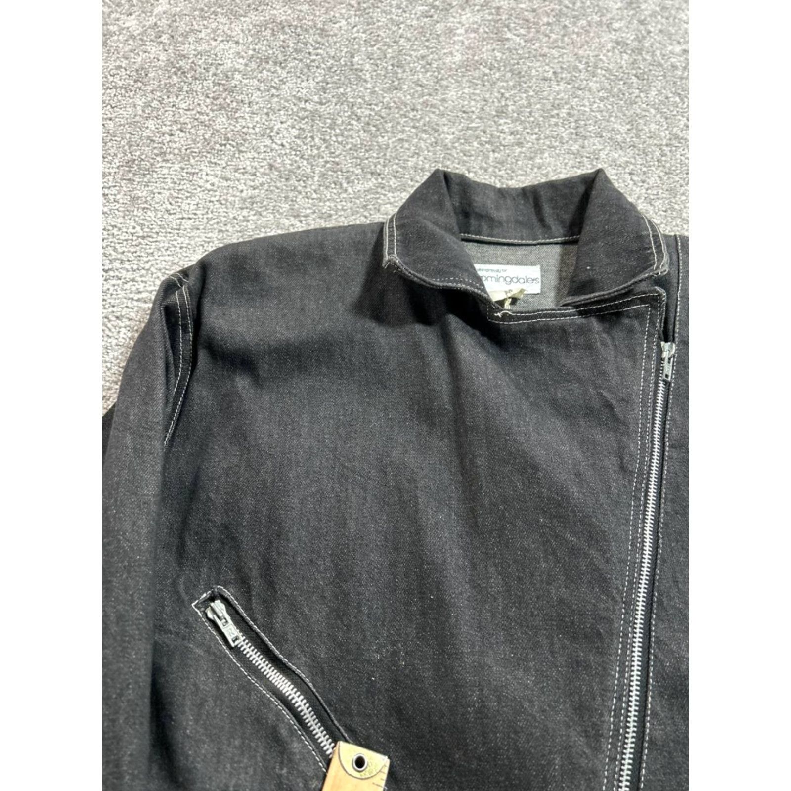 Bloomingdale's Bloomingdale's Jacket Womens M Black Cotton Denim Full Zip Casual Basic Jacket Mens Womens Girls boys Size M / US 6-8 / IT 42-44 - 4 Thumbnail