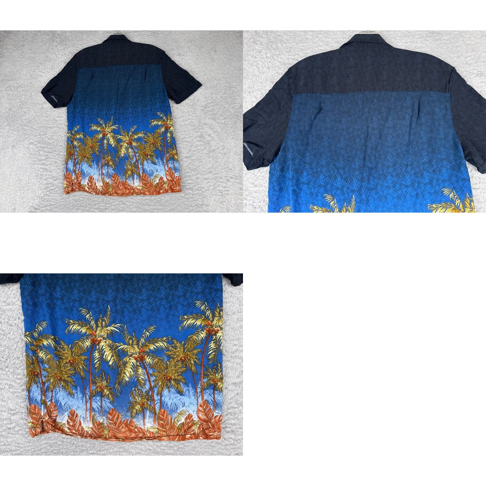 George George Shirt Adult Small Blue Coconut Palm Tree Button Up Hawaiian Rayon Size US S / EU 44-46 / 1 - 9 Thumbnail
