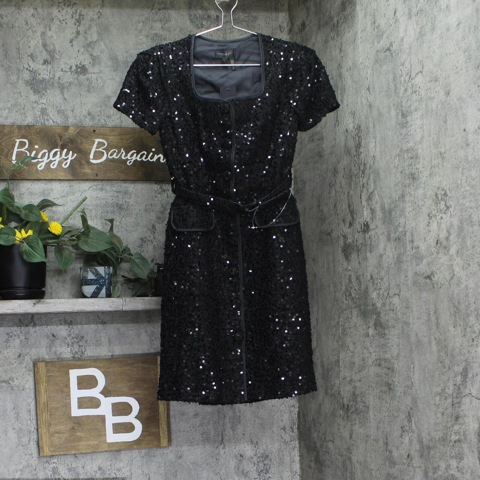 Donna Karan Nwt Donna Karan Sequinned Belted Button Down Dress Black 2p Size XS / US 0-2 / IT 36-38 - 1 Thumbnail