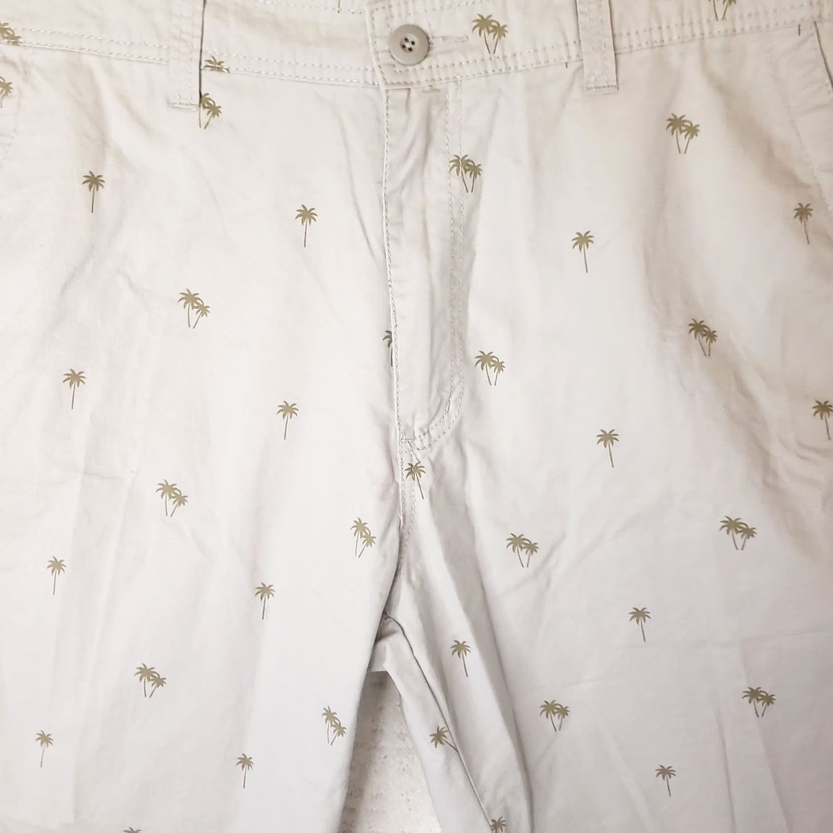 Vintage Cargo Supplies Mens Shorts 38 Beige Palm Tree Pattern Flat Front Button Closure Cargo Size US 38 / EU 54 - 3 Thumbnail