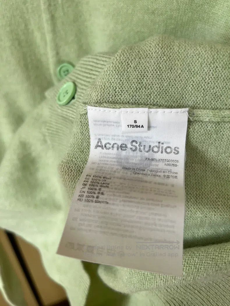 Acne Studios Acne Studios Smiley wool cardigan, mint green, classic smi Size S / US 4 / IT 40 - 4 Thumbnail