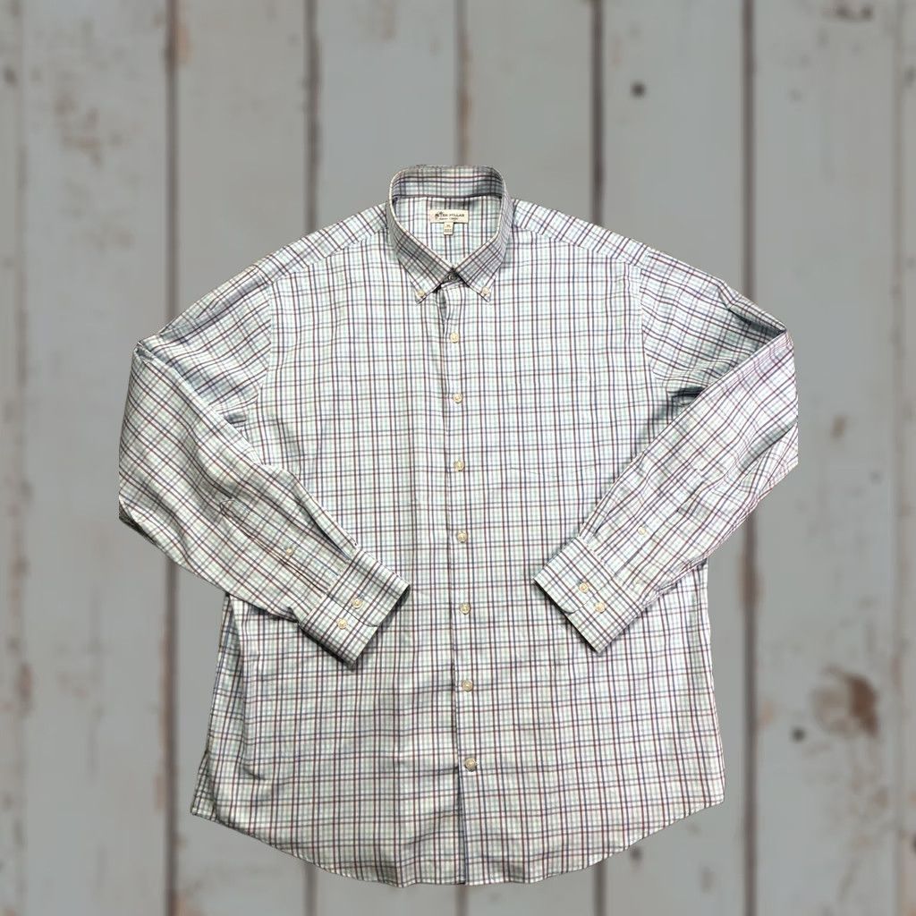 Peter Millar Peter Millar Shirt Mens XL Blue Plaid Summer Comfort Long Sleeve Button Down Shirt Size US XL / EU 56 / 4 - 1 Thumbnail