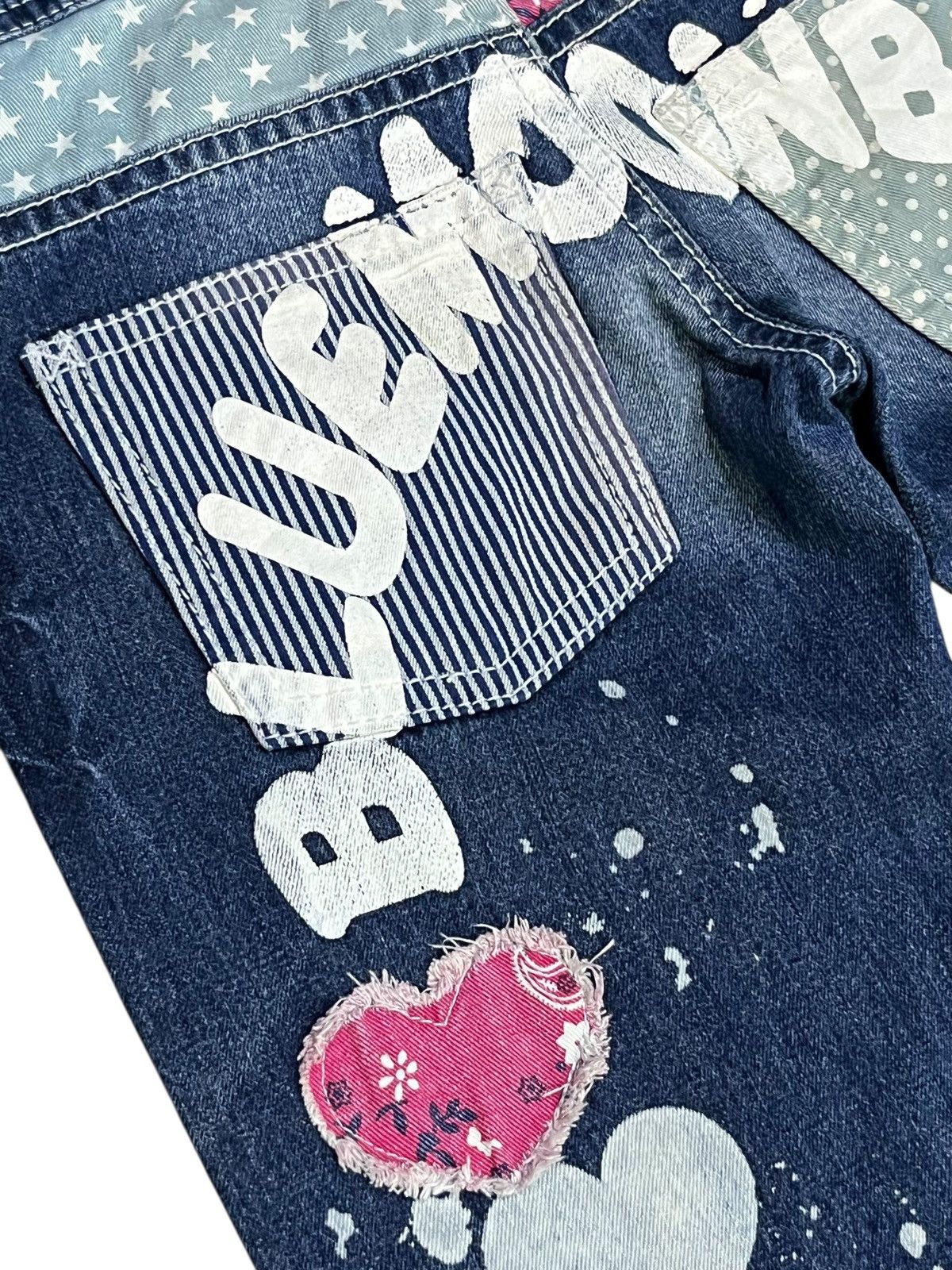 Blue Blue Japan ❤️Vintage BMB Paisley Smiley Kapital Spell-out Daicock Style Size 31" - 11 Thumbnail
