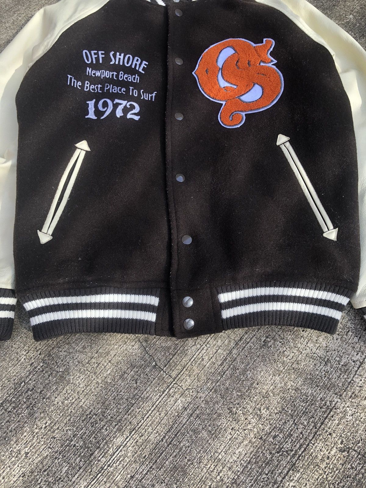 Japanese Brand × Vintage 🔥Accept Offer🔥Vintage Varsity Sleeve Leather Jacket Size US M / EU 48-50 / 2 - 6 Thumbnail