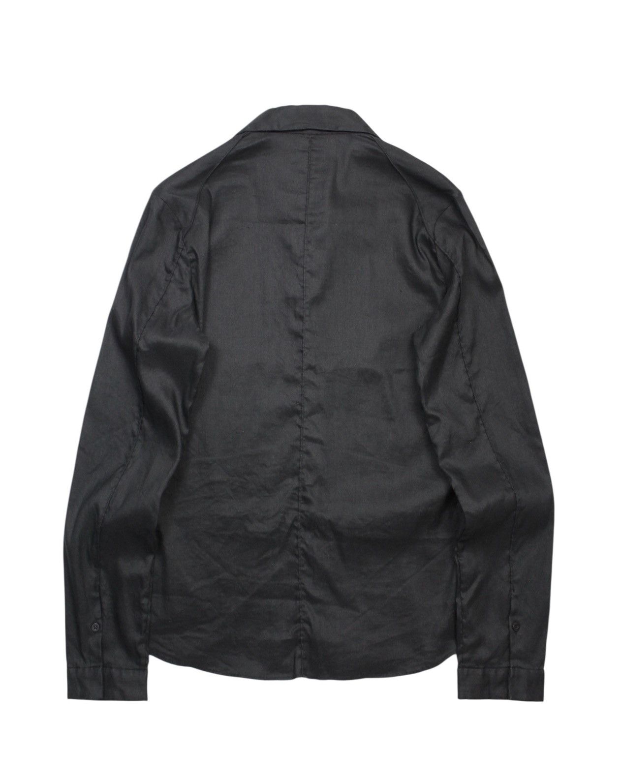 junhashimoto 2000S WJK CLASSIC BLACK HIDDEN PLACKET LINEN MINIMAL SHIRT Size US L / EU 52-54 / 3 - 2 Thumbnail