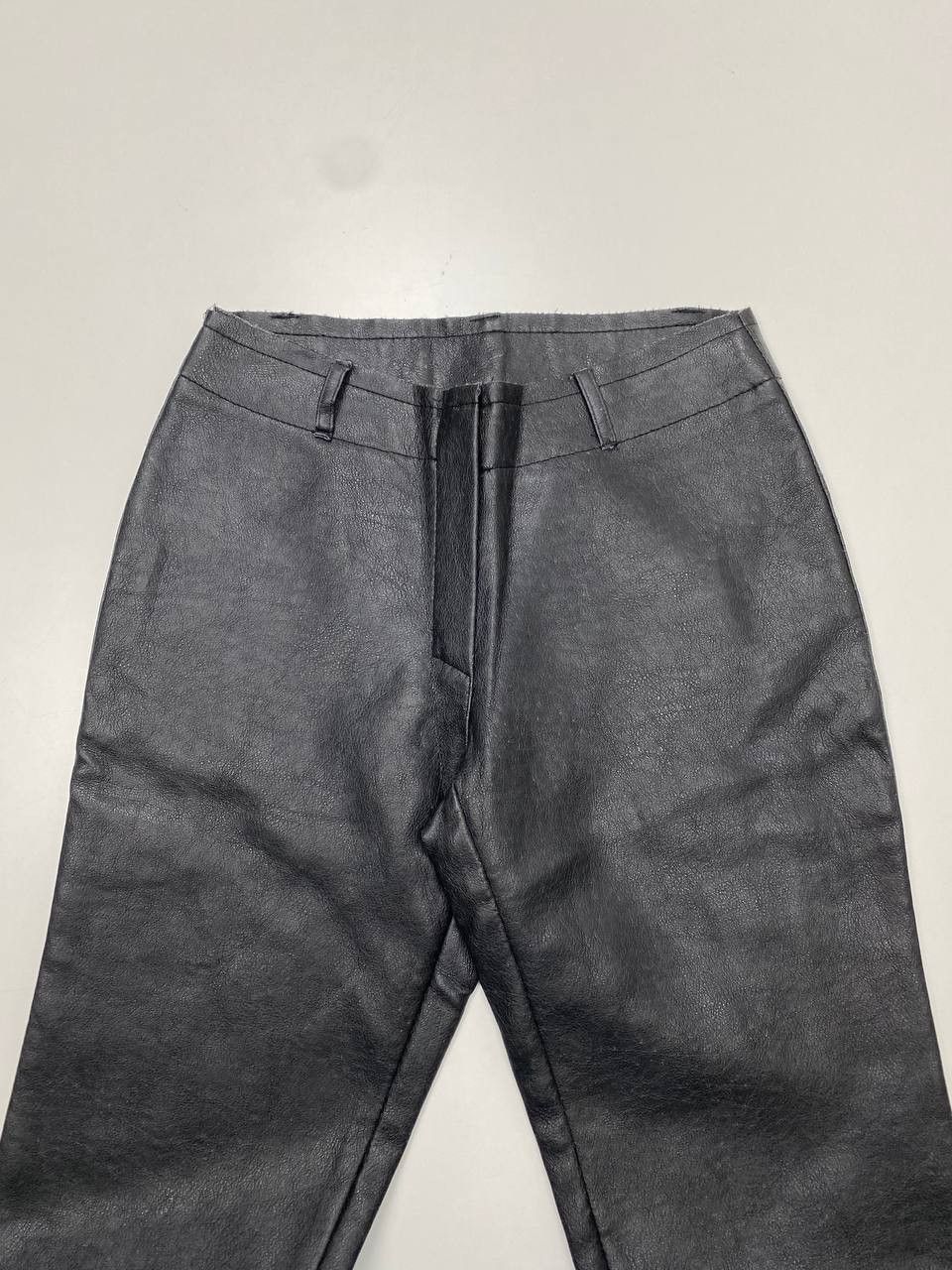 Vintage Black Flared Faux Leather Pants Y2K Women S-M Italy Size 28" / US 6 / IT 42 - 3 Thumbnail