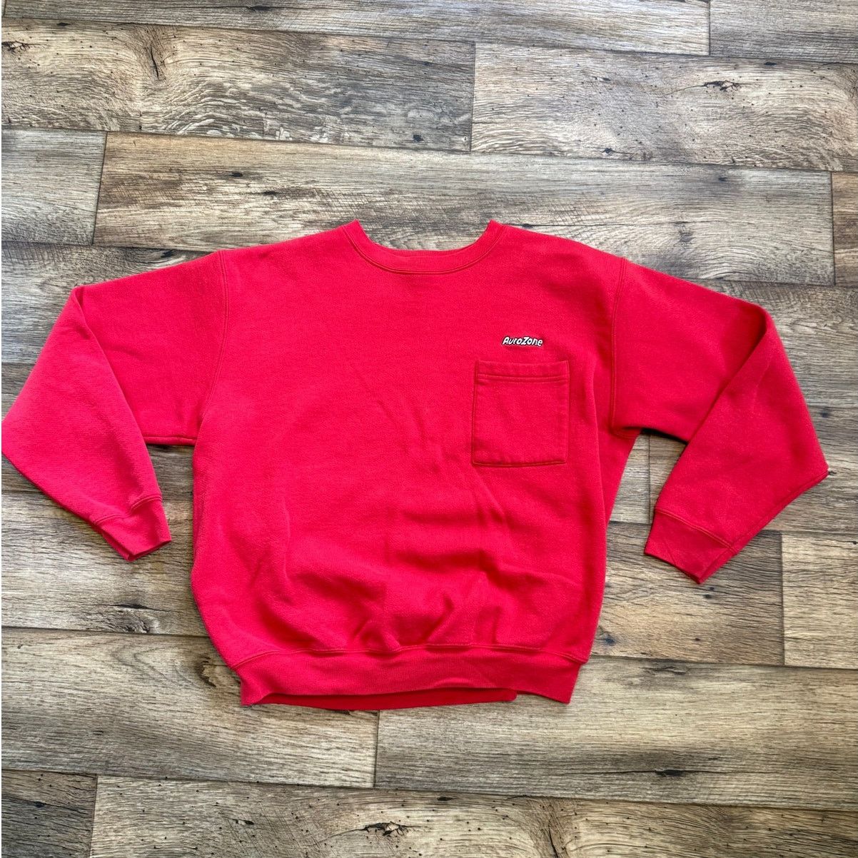 Vintage Vintage 80s Autozone Red Crewneck Employee Sweatshirt Size US L / EU 52-54 / 3 - 1 Thumbnail