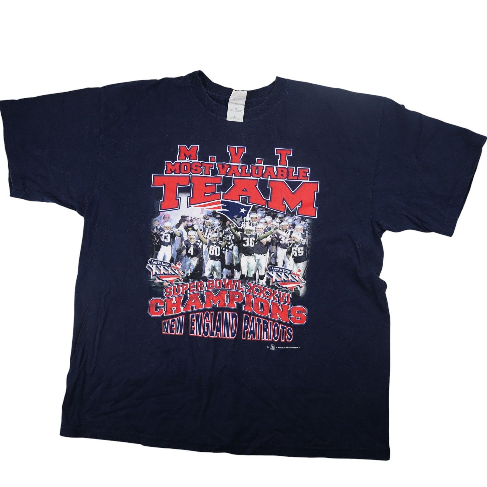 NFL × Vintage VTG Y2k New England Patriots Superbowl Champions Graphic T Size US XL / EU 56 / 4 - 1 Thumbnail