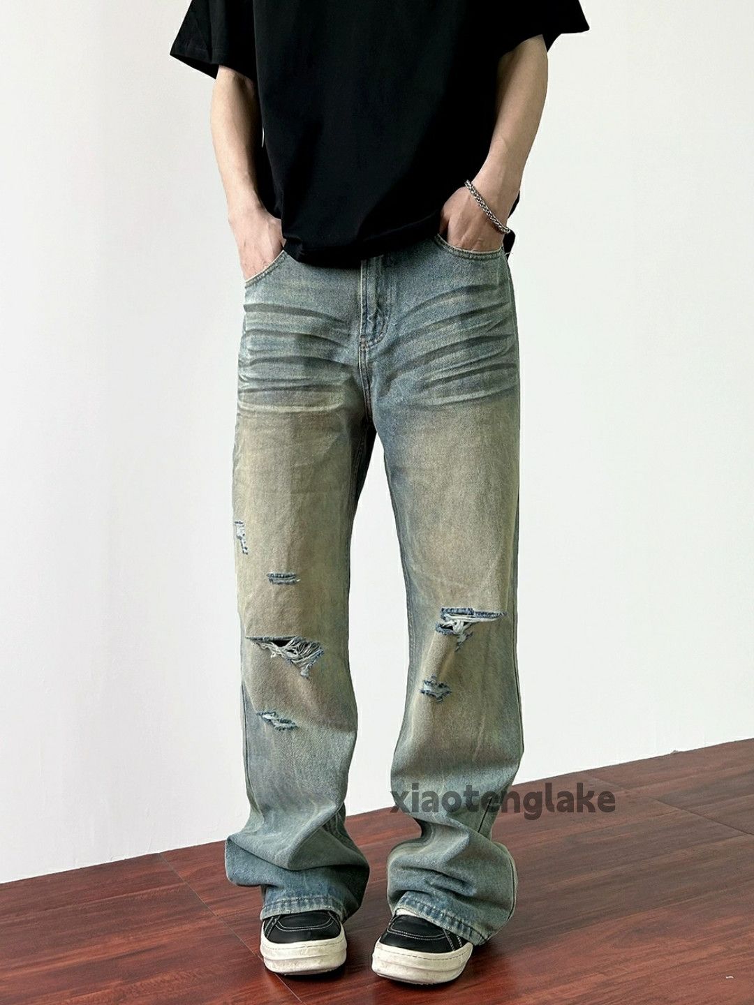Jean × Vintage washed faded skate hiphop damaged rusty grunge jeans Size US 30 / EU 46 - 5 Thumbnail