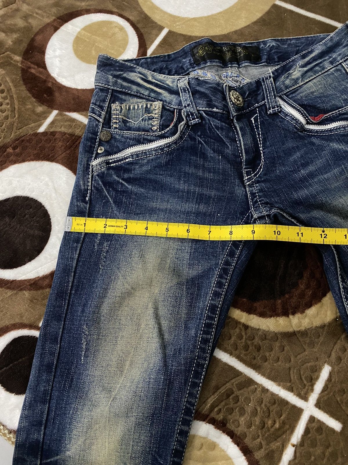 Hysteric Glamour Y2k Red Peppers skull studded ifsixwasnine bootcut jeans Size US 29 - 19 Thumbnail