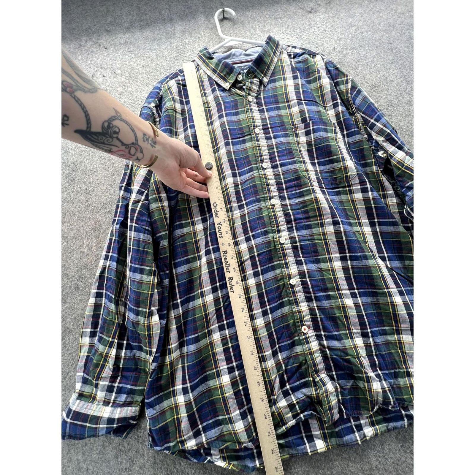 Tommy Hilfiger Tommy Hilfiger Shirt Mens 2XL Blue Plaid Long Sleeve Button Down Classic Fit Size US XXL / EU 58 / 5 - 2 Thumbnail