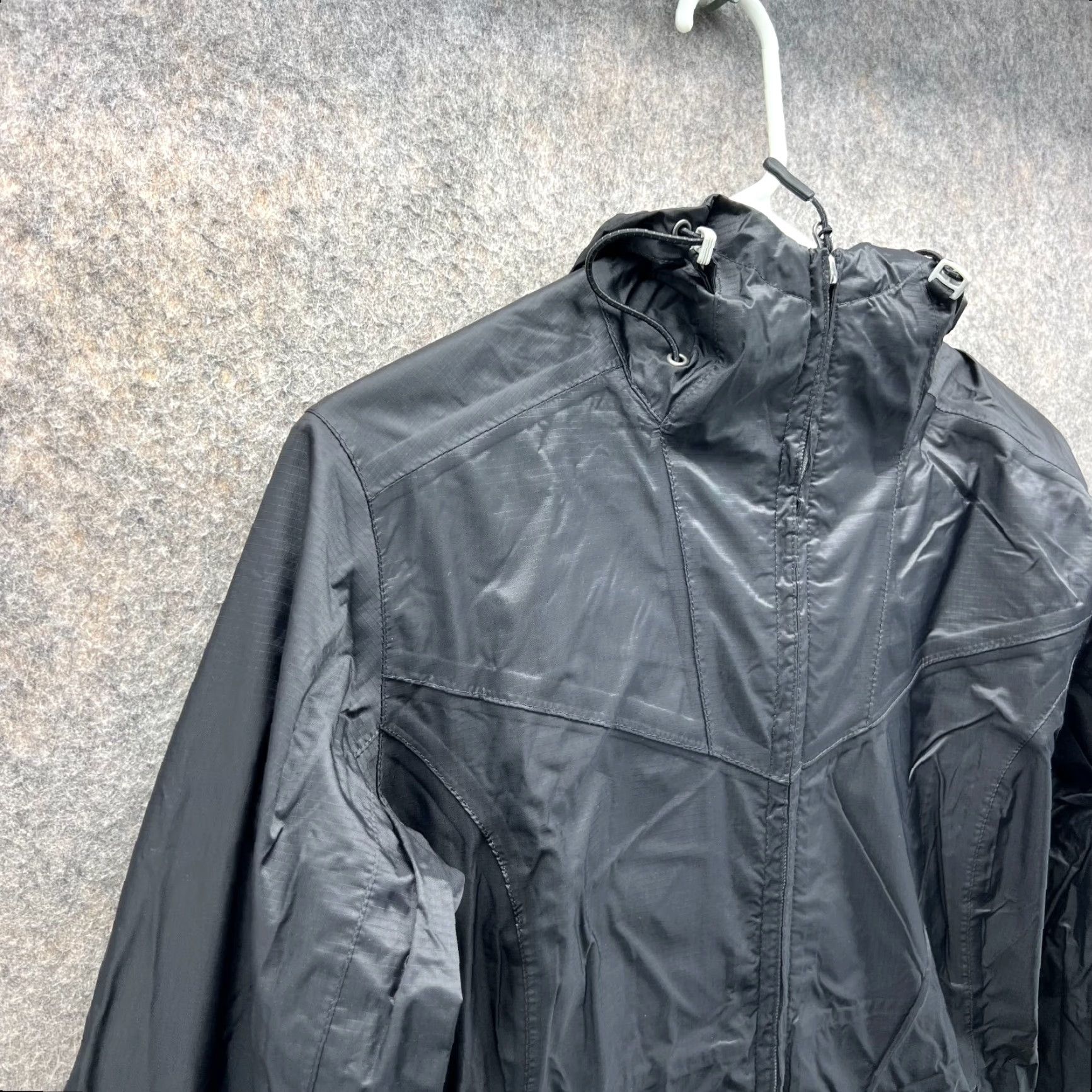 Eddie Bauer VINTAGE Eddie Bauer Jacket Womens Medium Black Windbreaker Weatheredge Ripstop Hoodie Nylon Solid Patterns All Seasons Fall Spring Summer Winter Size M / US 6-8 / IT 42-44 - 5 Thumbnail