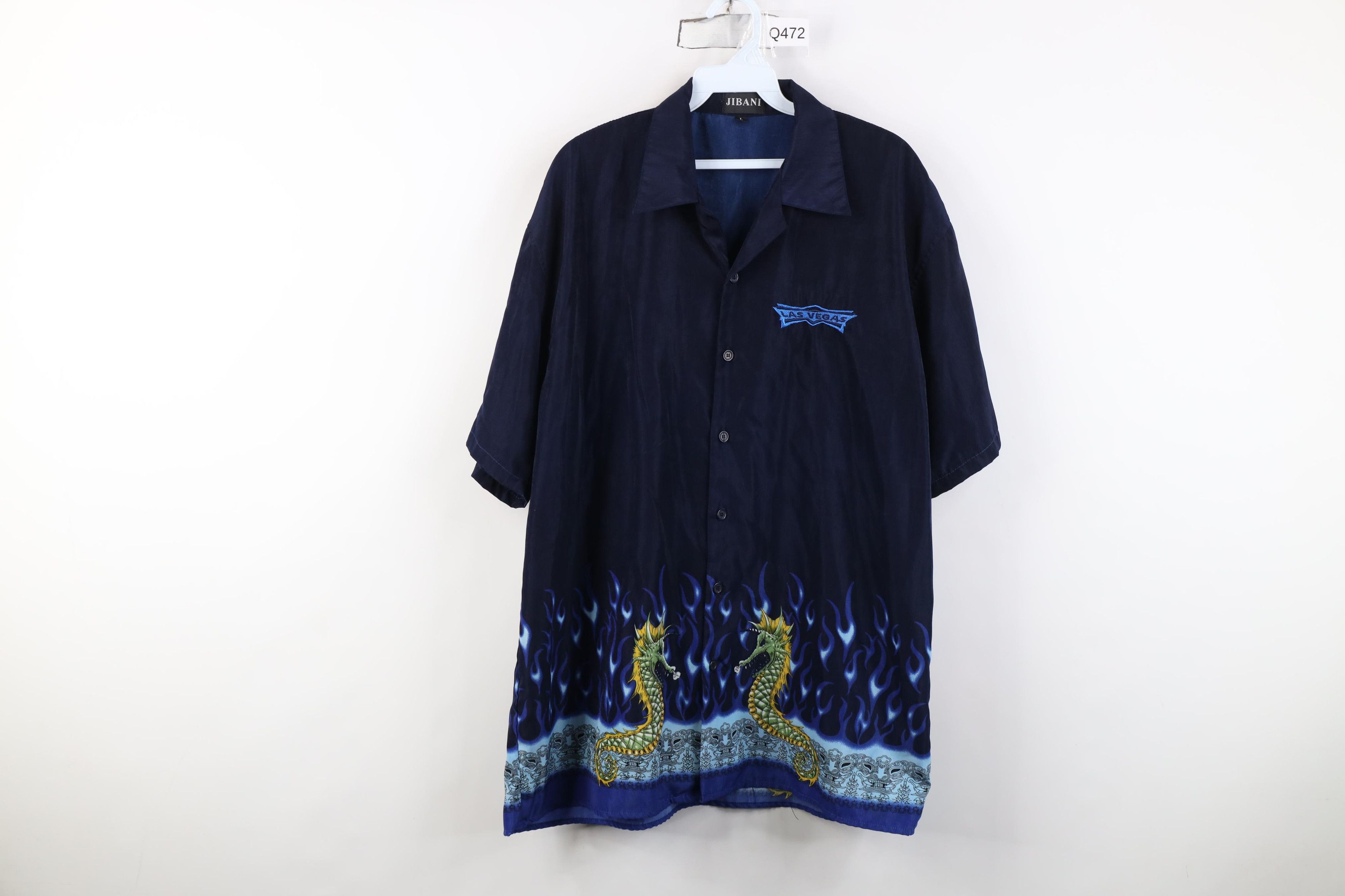 Vintage Vintage 90s Y2K Streetwear Dragon Fire Flames Button Shirt Size US L / EU 52-54 / 3 - 1 Thumbnail
