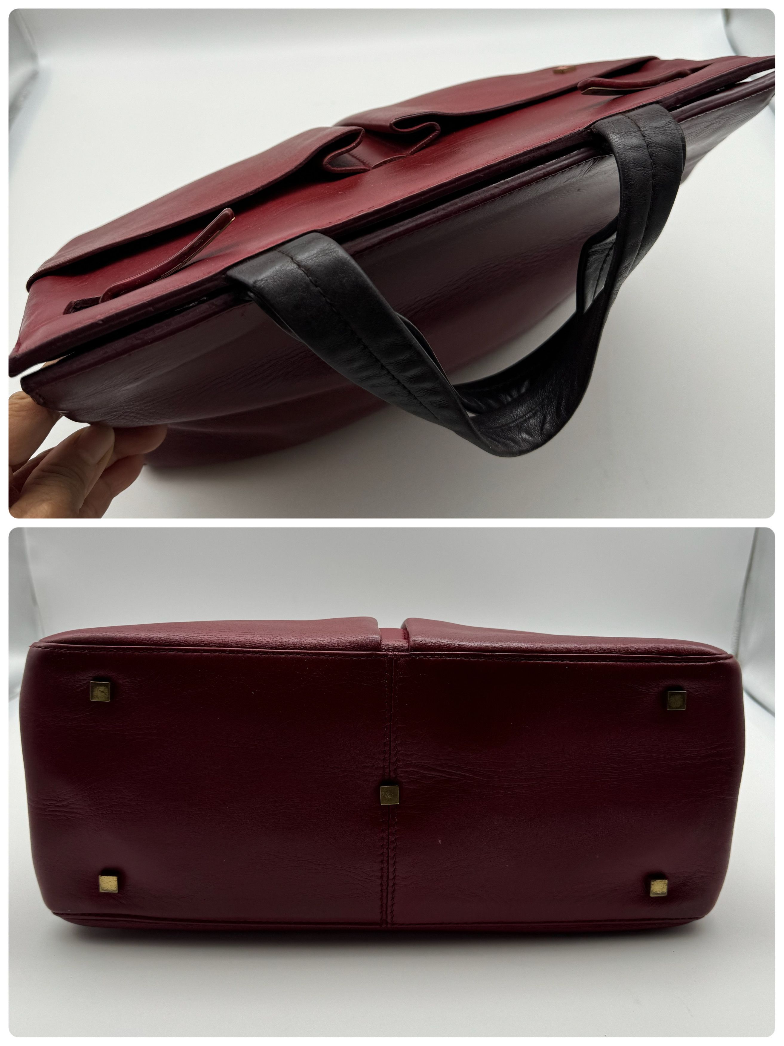 Bally Bally Bordeaux Leather Tote Handbag Size ONE SIZE - 4 Thumbnail