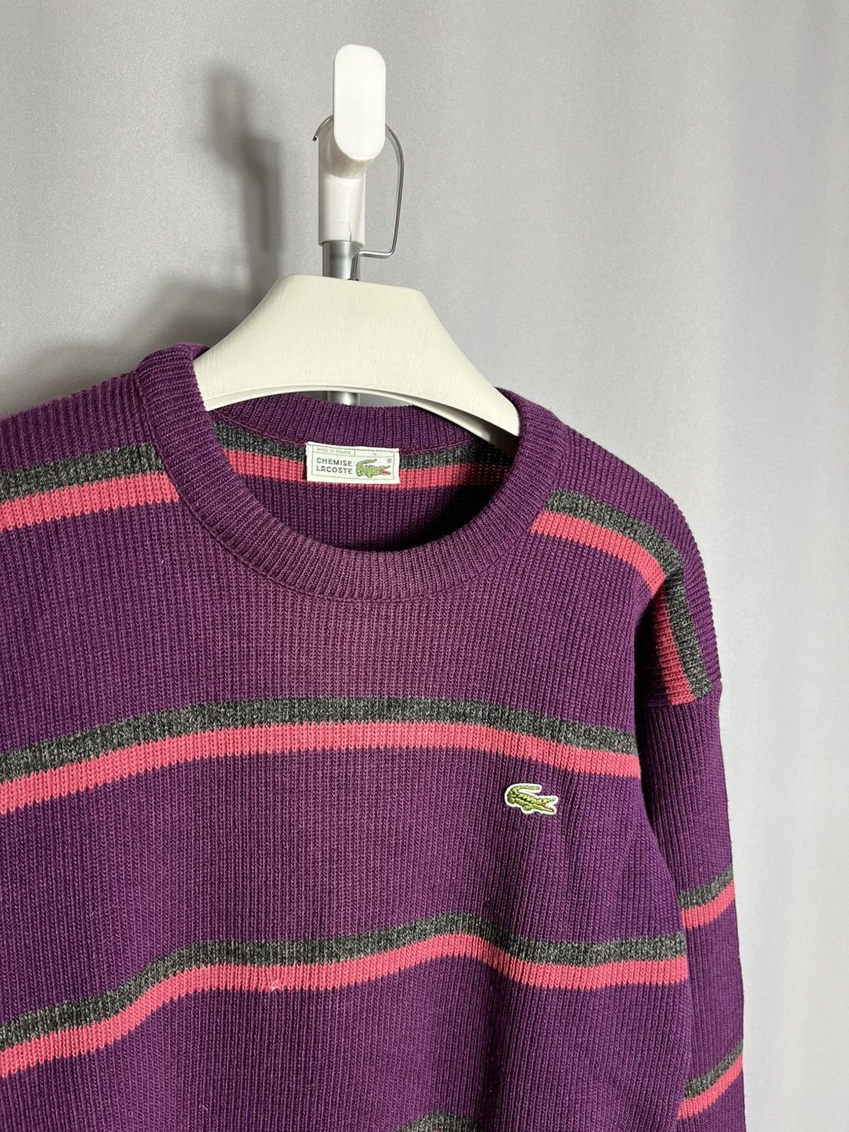 Lacoste Chemise Lacoste 90s sweater striped knit mens wool france Size US M / EU 48-50 / 2 - 2 Thumbnail