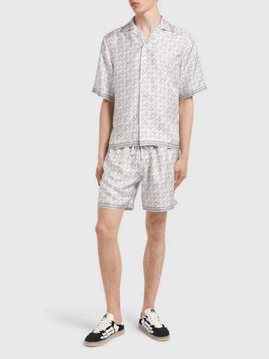 Amiri o1lsvrm0425 MA Quad Silk Bowling Shirt in Asphalt Size US S / EU 44-46 / 1 - 4 Thumbnail