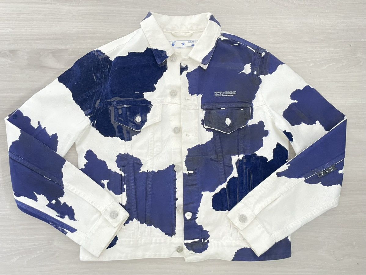 Off-White × Virgil Abloh Off-White Cow Print Denim Jacket (Virgil Abloh, FW20) Size US XS / EU 42 / 0 - 1 Thumbnail