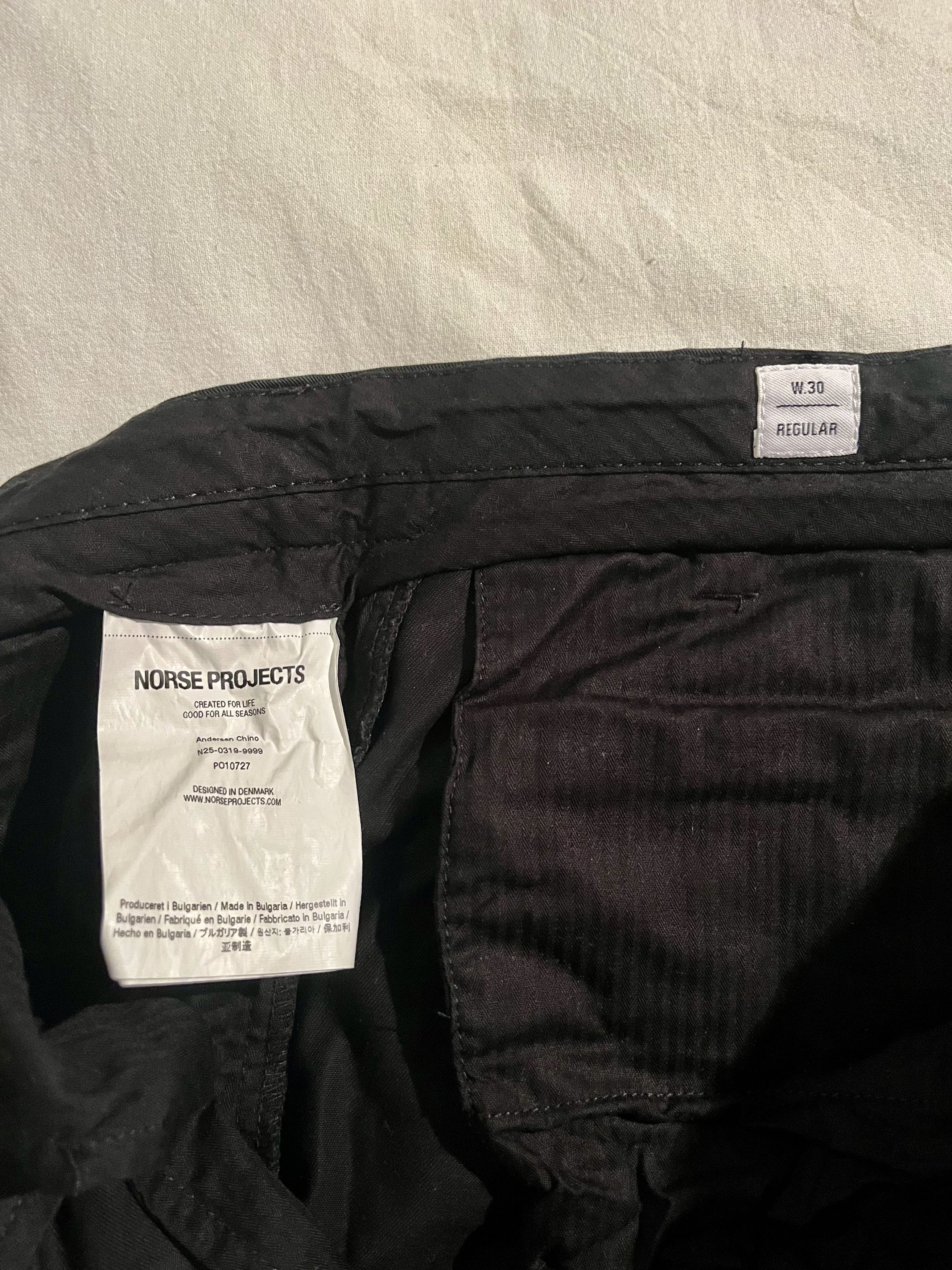 Norse Projects Andersen Chino Black Size US 30 / EU 46 - 4 Thumbnail