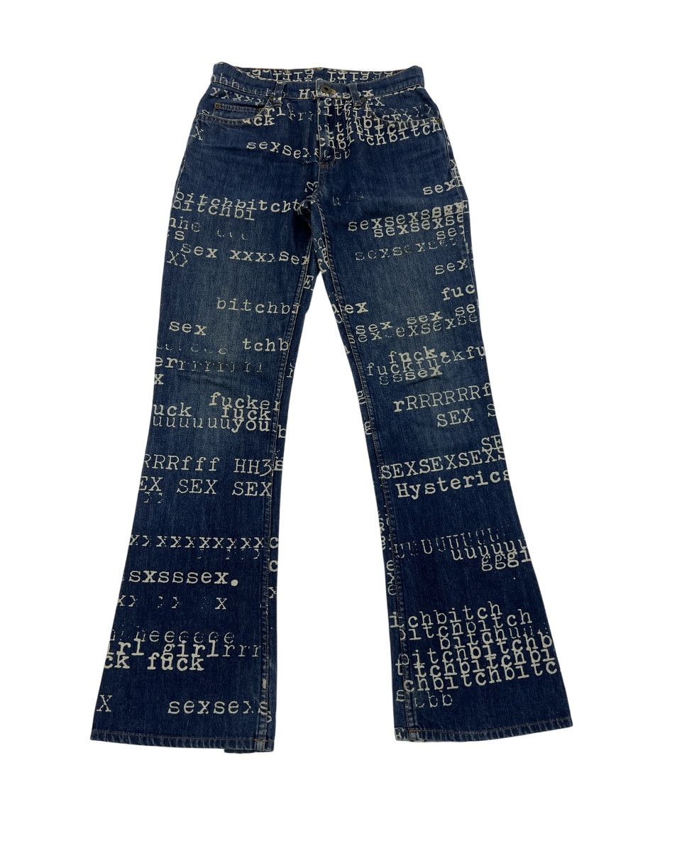 Hysteric Glamour Hysteric Glamour “fuck,sex,bitch” Typewriter Flared Denim Size 26" / US 2 / IT 38 - 1 Thumbnail