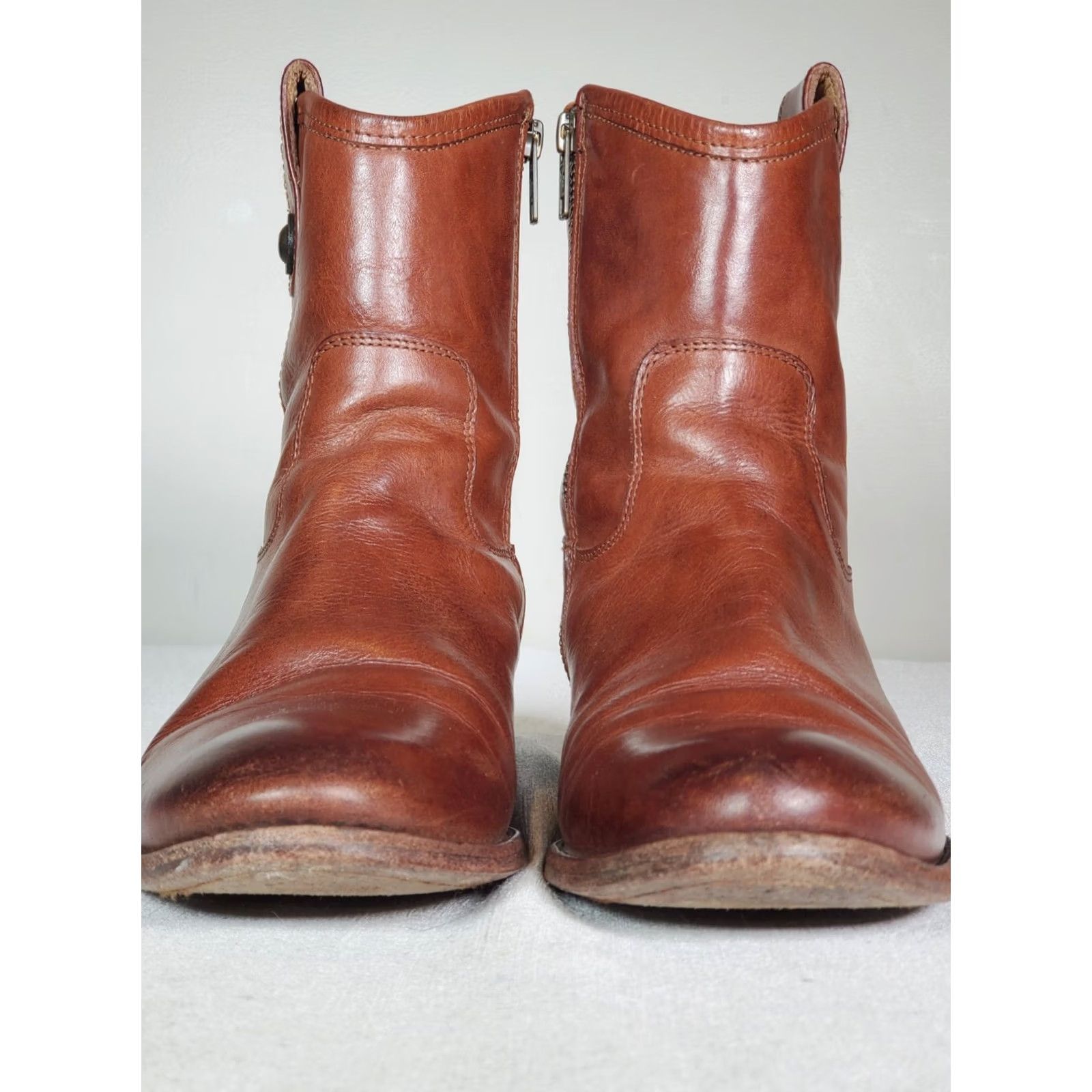 Frye FRYE Melissa Button Short Leather Booties in Cognac Brown 77897 Women's US 8 B Bootie Size 30" / US 8 / IT 44 - 7 Thumbnail