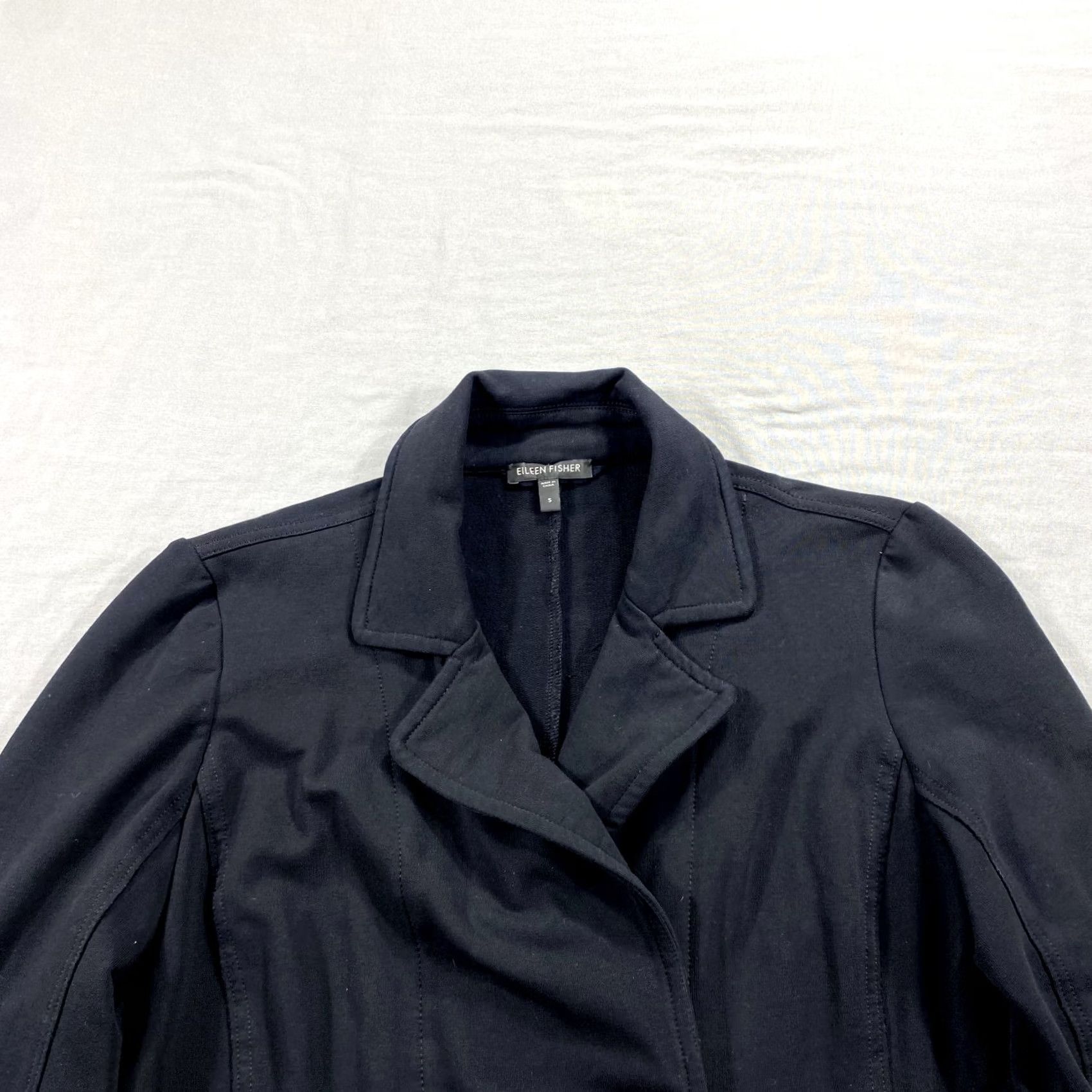 Eileen Fisher Eileen Fisher Jacket Womens Small Black Double Breated Stretch Pea Coat Casual Size S / US 4 / IT 40 - 3 Thumbnail