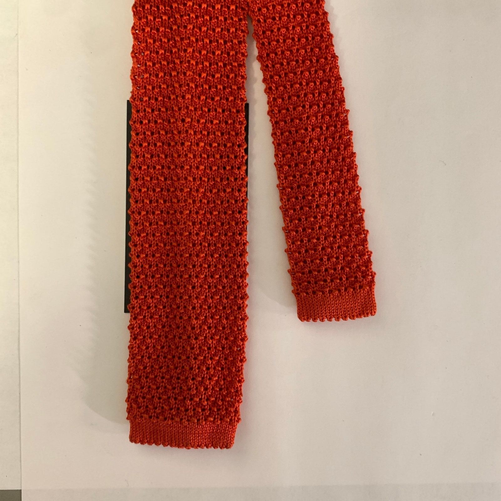 Ralph Lauren RALPH LAUREN Orange Knit Wool Blend Tie Size ONE SIZE - 1 Thumbnail