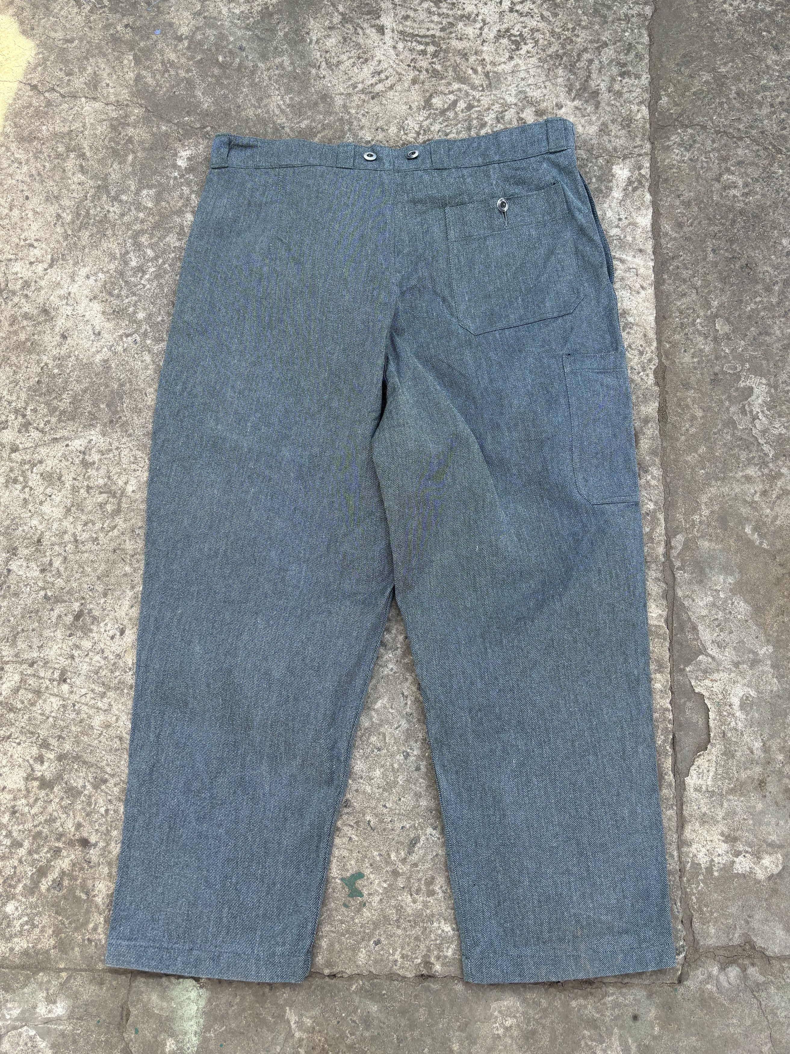 Le Laboureur Vintage 60s Swiss Army Salt n Pepper Prison Work Denim Pants Size US 36 / EU 52 - 12 Thumbnail