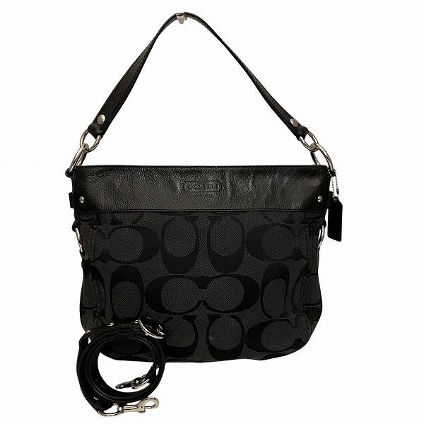 Coach Coach Signature 2Way Bag Canvas Shoulder Bag F14708 in Brown, Women's