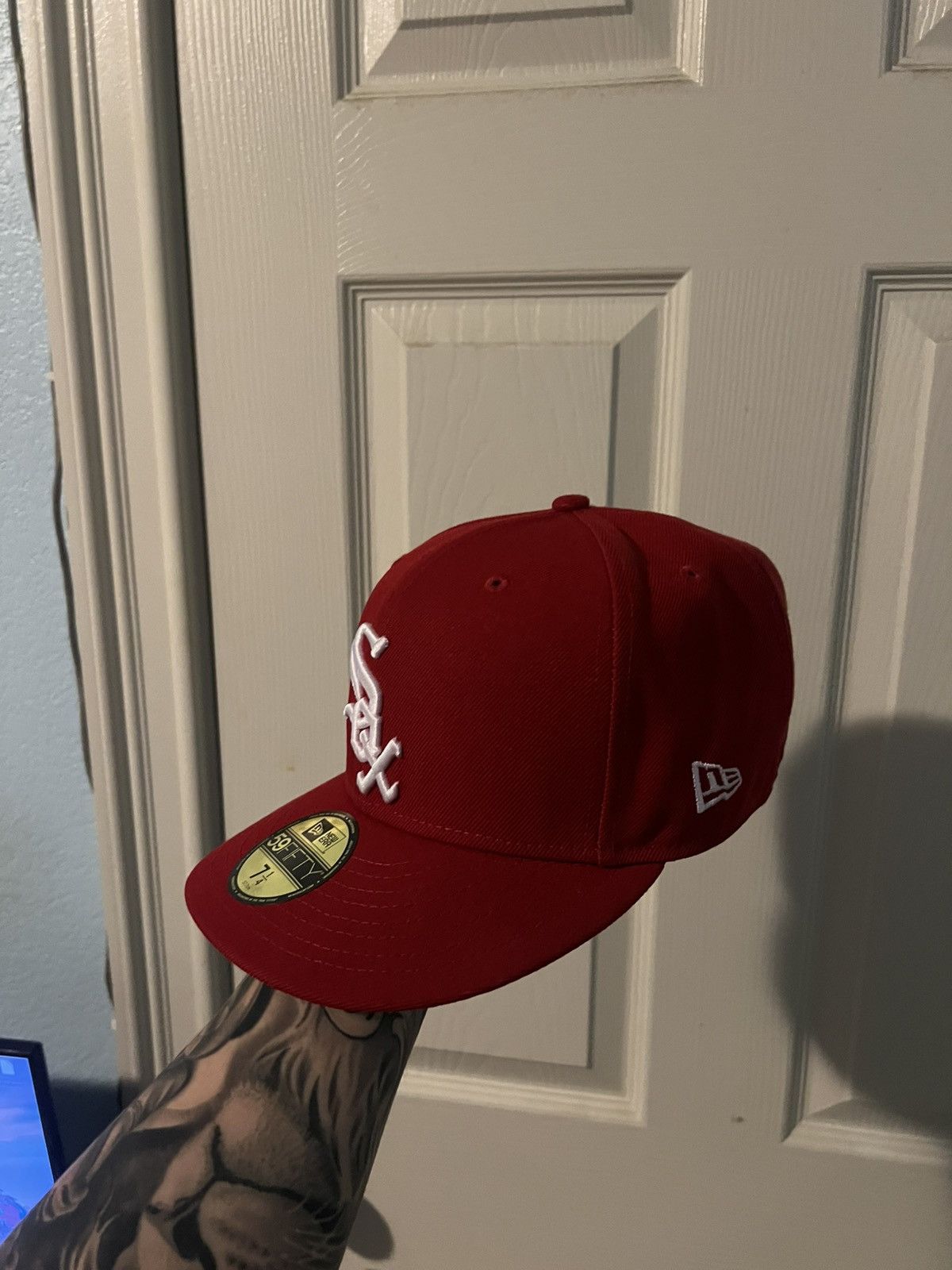 New Era Chicago White Sox Red Fitted Hat All star Patch Size 30 - 2 Thumbnail