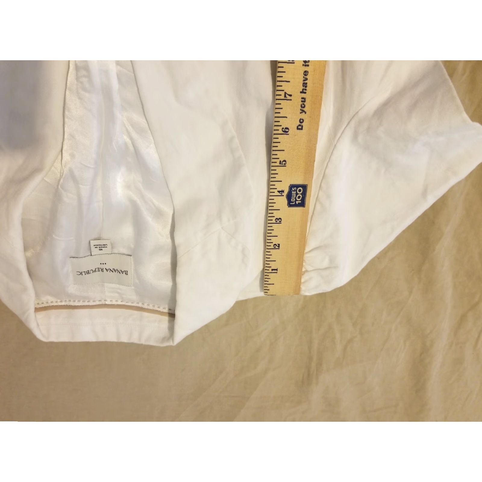 Banana Republic Womens Banana Republic Blazer Shirt Jacket Linen White 10 Regular Long Sleeve Buttoned Lined Polyester One Unit Womens Mens Girls Size L / US 10 / IT 46 - 6 Thumbnail