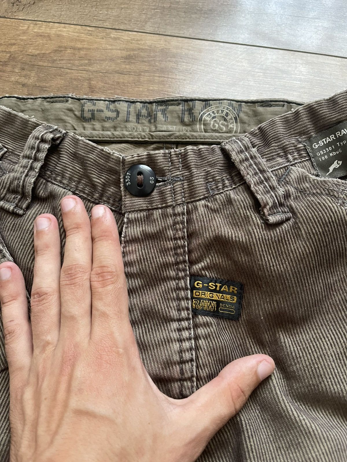 G-Star G Star Raw Vintage Cargo Velvet Pants Big Logo Size US 31 - 12 Thumbnail
