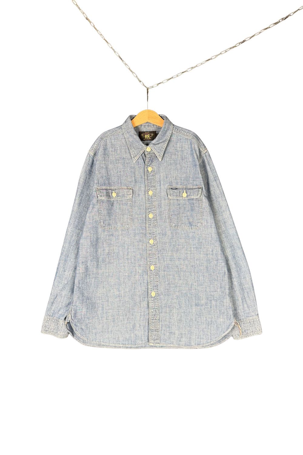 RRL Ralph Lauren RRL Double RL Chambray Work Shirt Indigo Fade Ralph Lauren Size US XS / EU 42 / 0 - 1 Thumbnail