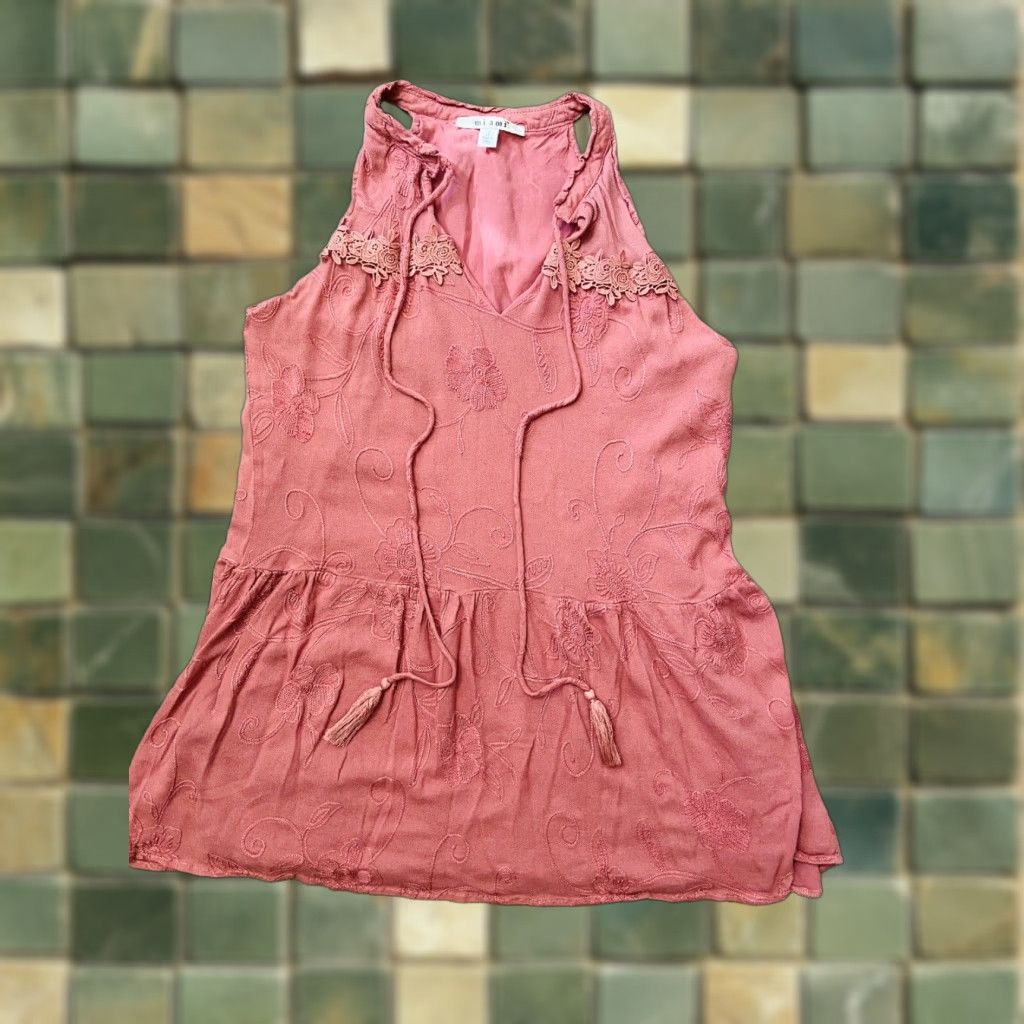 Pinko VINTAGE Miami Pink Floral Lace A-Line Dress Sleeveless Lined Women’s S Size S / US 4 / IT 40 - 1 Thumbnail