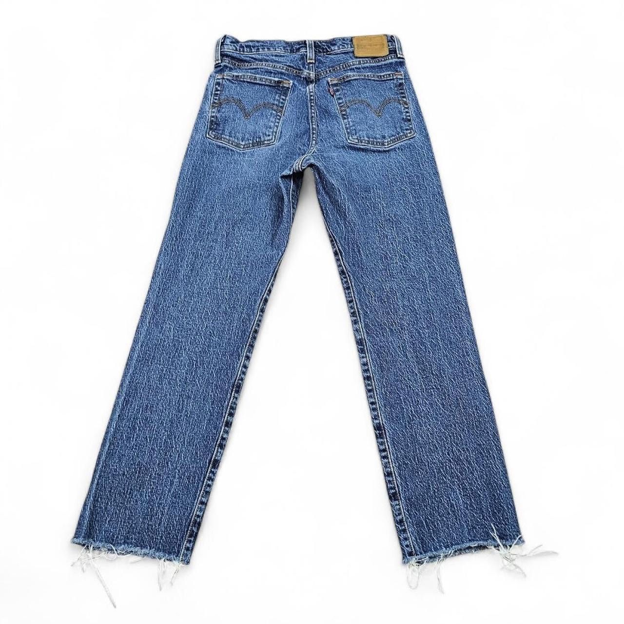 Levi's Levis Jeans Womens 27 Wedgie Straight Mid Rise Frayed 25x27 Size 27" / US 4 / IT 40 - 3 Thumbnail