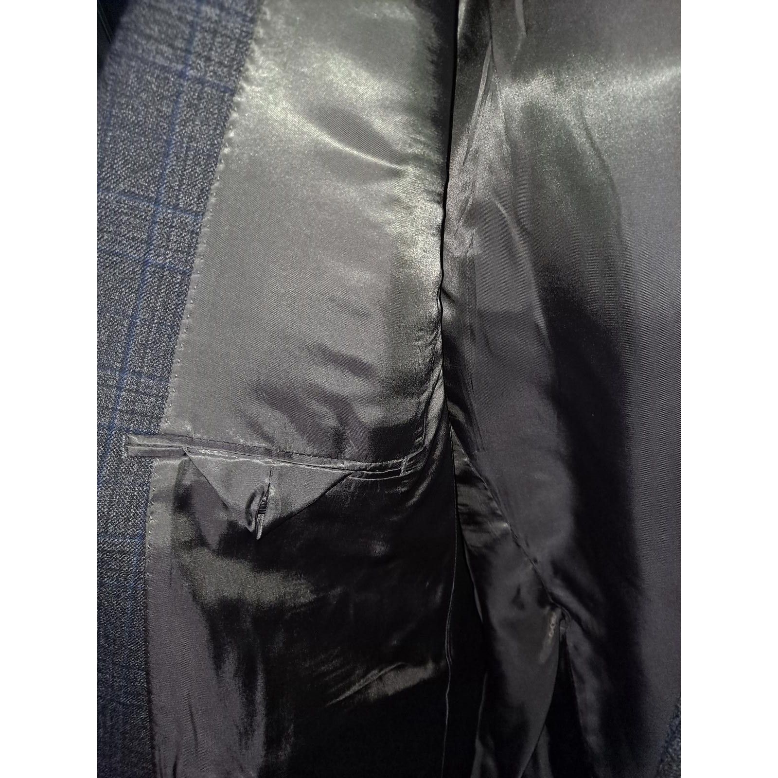 Ralph Lauren Ralph Lauren Black with Blue Plaid 2 Button Wool Blazer Size Size 50R - 5 Thumbnail