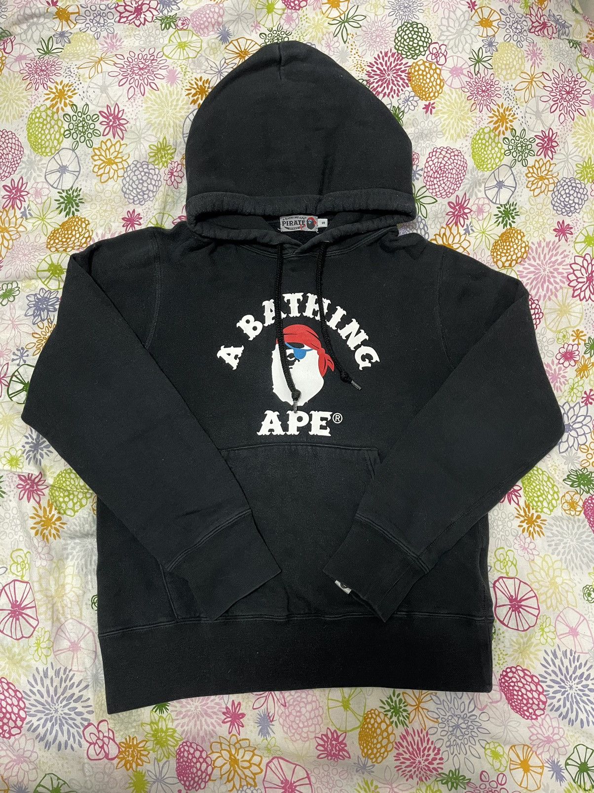 image of Bape Pirate Store College Logo Hoodie Size S in Black, Men's