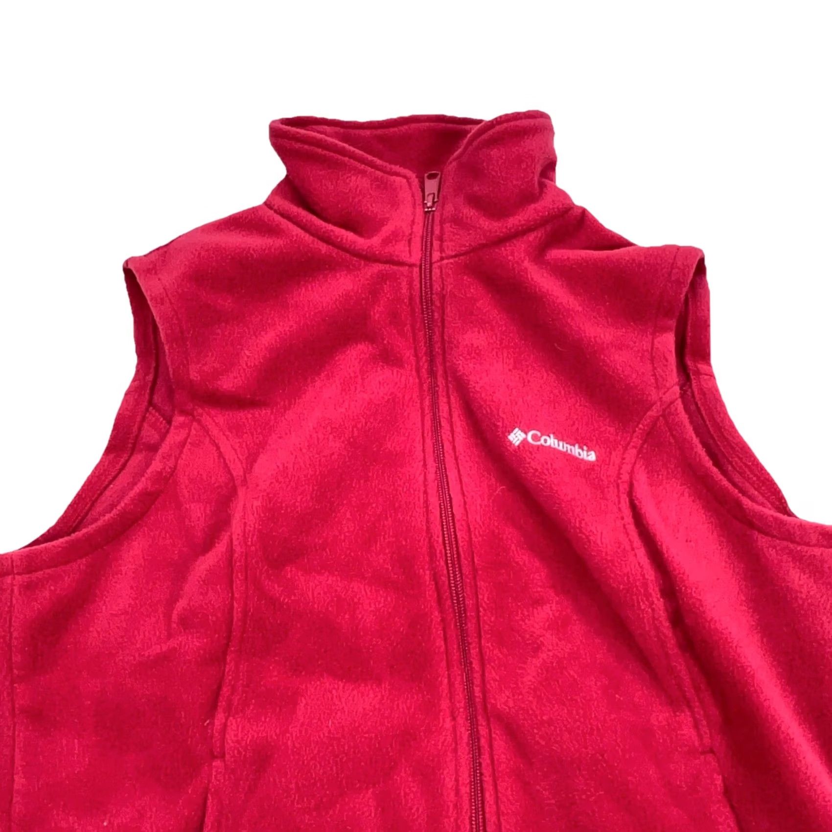 Layer 8 Columbia Vest Women Petite Pink Fleece Full Zip Jacket Layer Sleeveless Short VINTAGE? (but not vintage) Size M / US 6-8 / IT 42-44 - 2 Thumbnail