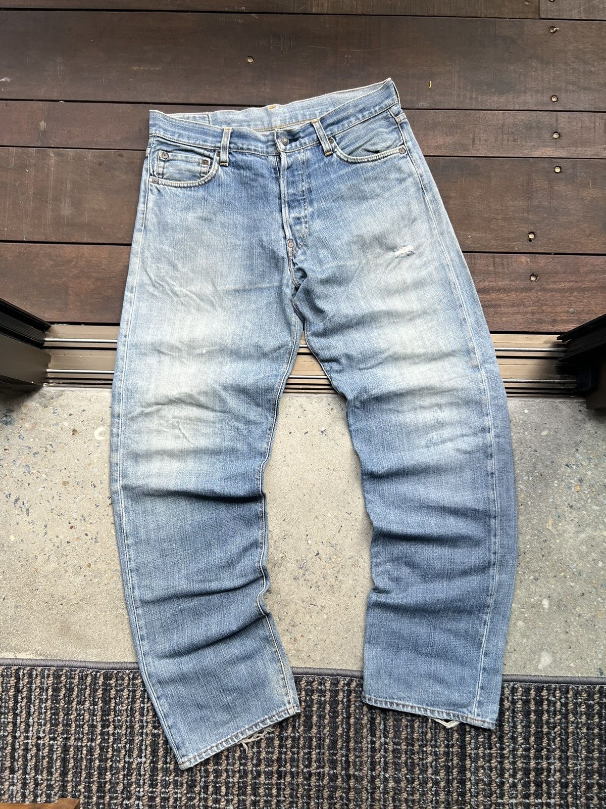Evisu EVISU WASHED DISTRESSED SELVEDJE DAICOCK JEANS N2 Size US 33 - 2 Thumbnail